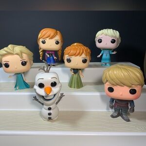 Funko Pop Disney LOOSE Lot of 6 Frozen Anna Elsa Olaf Kristoff - Fair Condition*